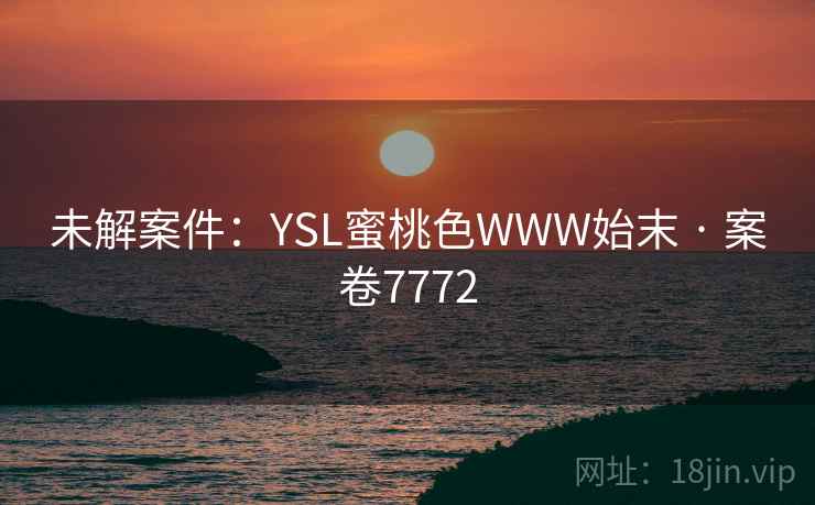 未解案件：YSL蜜桃色WWW始末 · 案卷7772